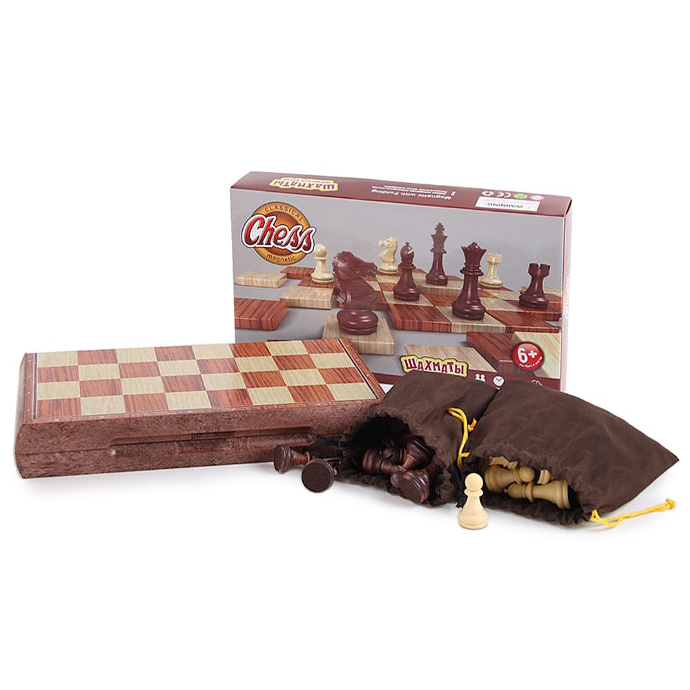 Magnetisches Schachspiel, zusammenklappbares Kunststoff-Schachbrett mit Aufbewahrungstasche, leichtes Reisebrett, pädagogisch