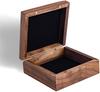 Wooden Boxes with Hinged Lid Small Square Wooden Storage Box with Magnetic Cover Solid Wood Walnut Keepsake Treasure Box