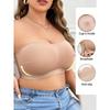 Solid Simple Strapless Side Buckle Bandeau Plus Size Thin Wireless Seamless Bra