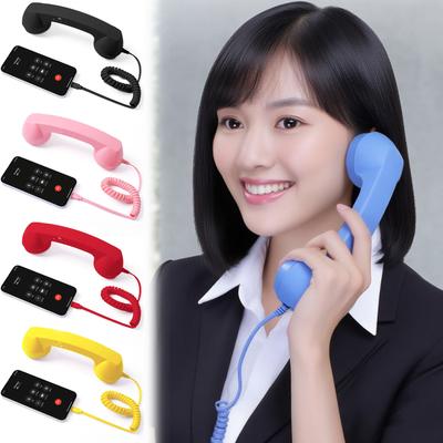 Combiné Téléphone Rétro Type C 3.5mm Élégant Récepteur Microphone Haut-parleur pour Téléphones Portables Cellulaire Smartphone