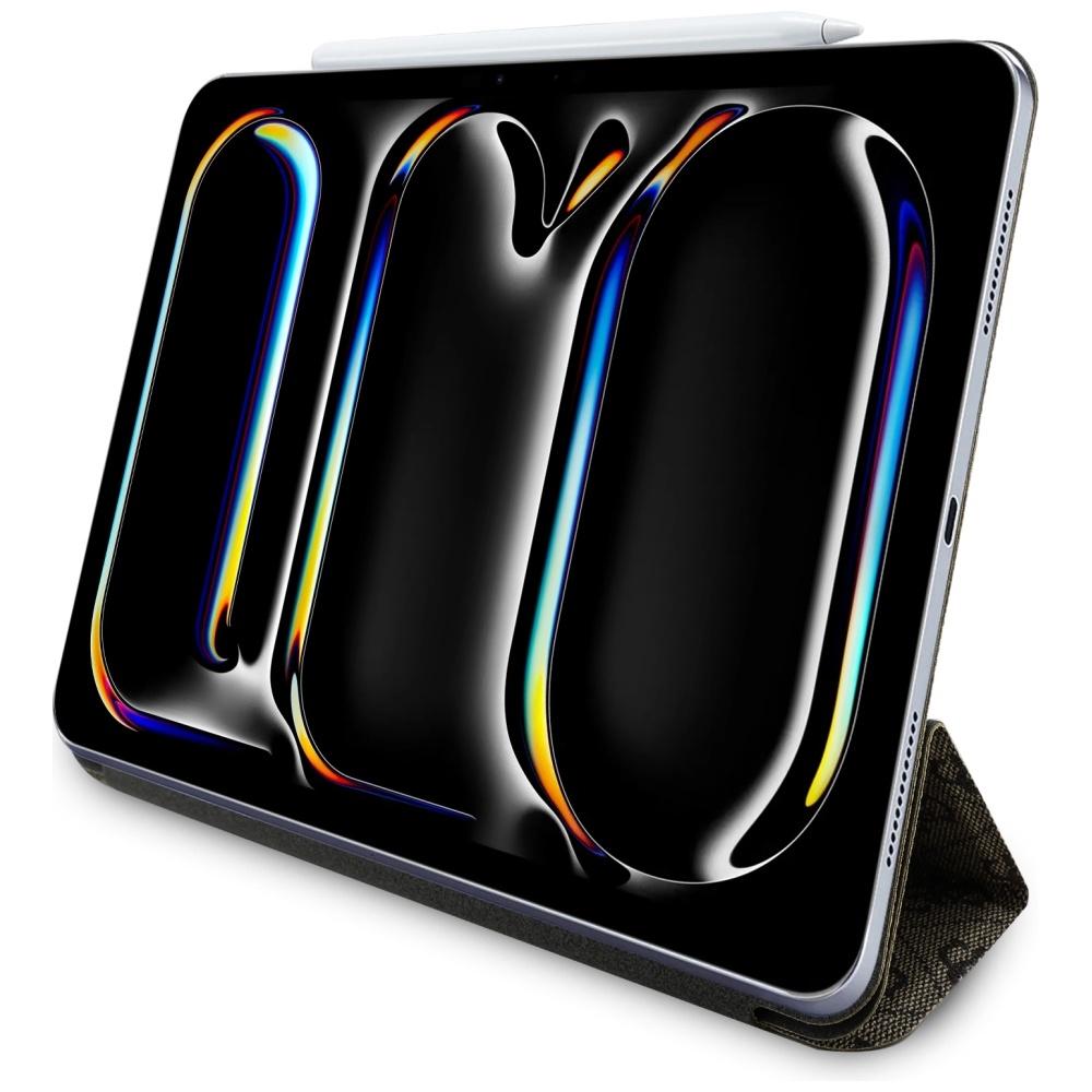 Pokrowiec do iPad Pro 11 2024 Guess z klapką Magnetic Brązowy