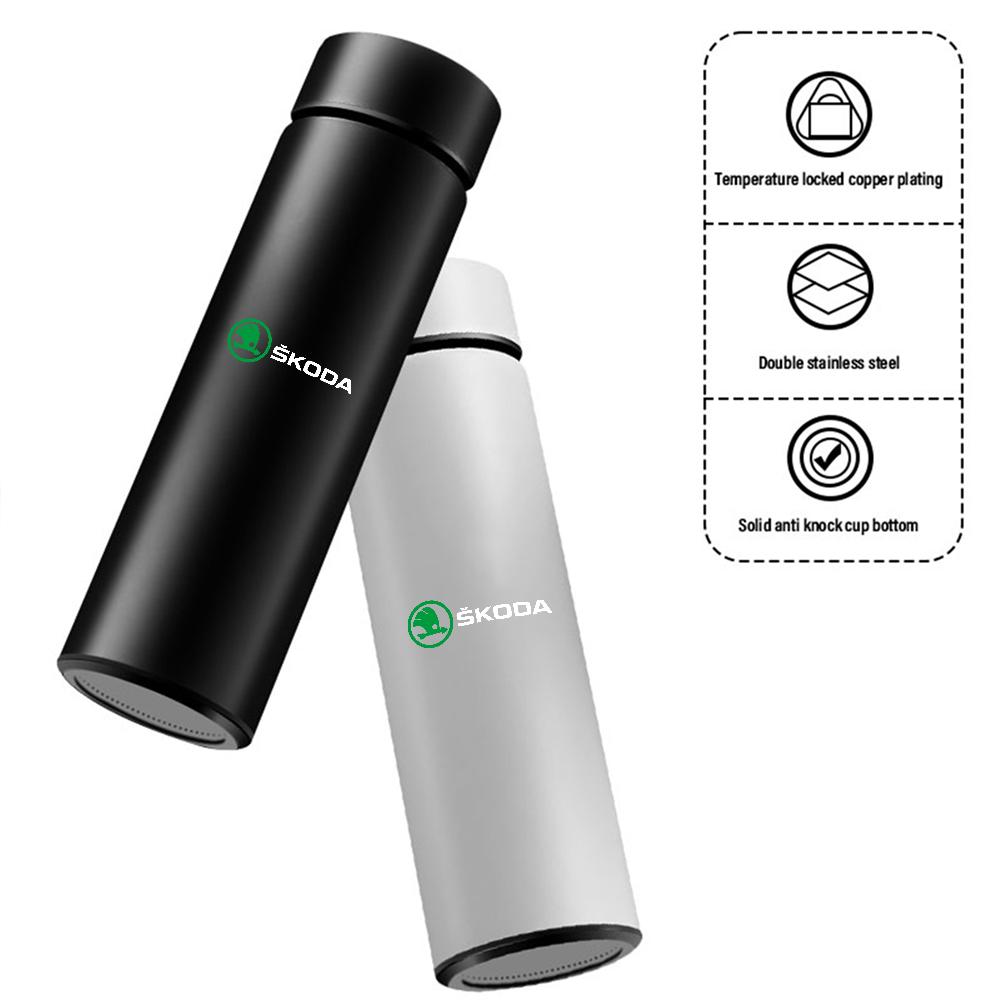 1pc Thermos Bottle Smart Cup With Temperature Display 304 Stainless Steel Vacuum Insulated Intelligent Cup For Skoda Octavia VII pae455