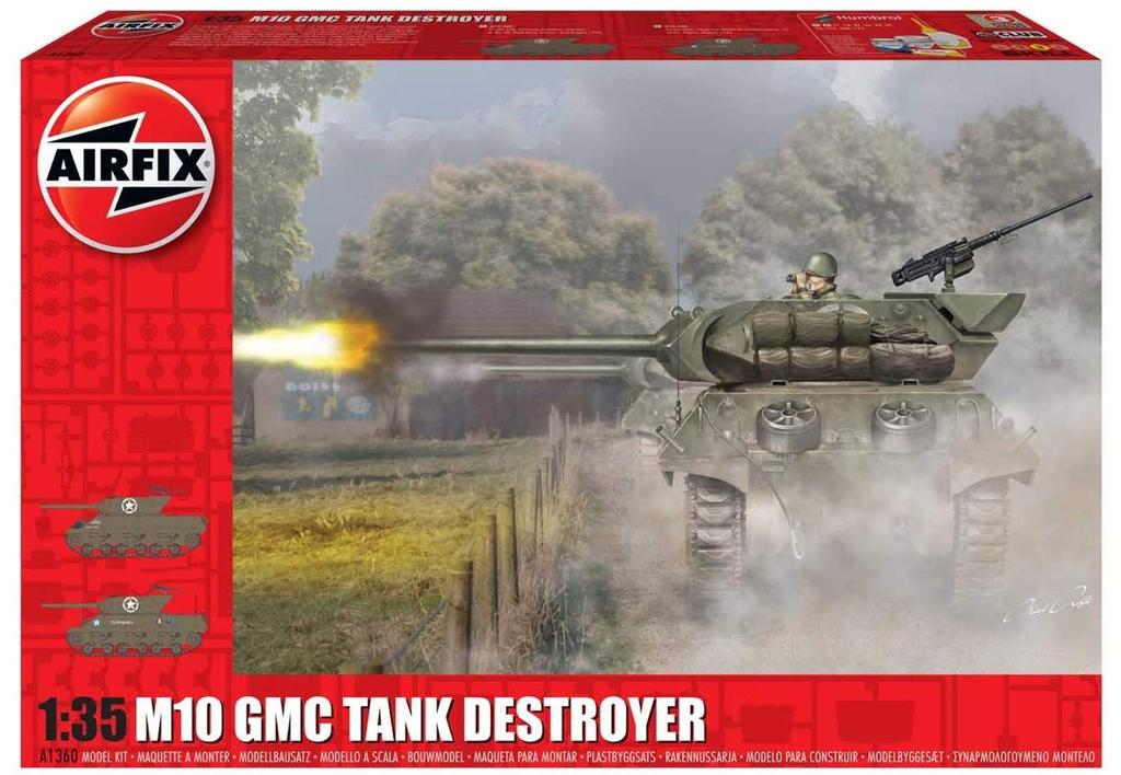 Airfix 1/35 Scale US Army M10 GMC Anti-Tank Self-Propelled Gun Plastic Model X1360