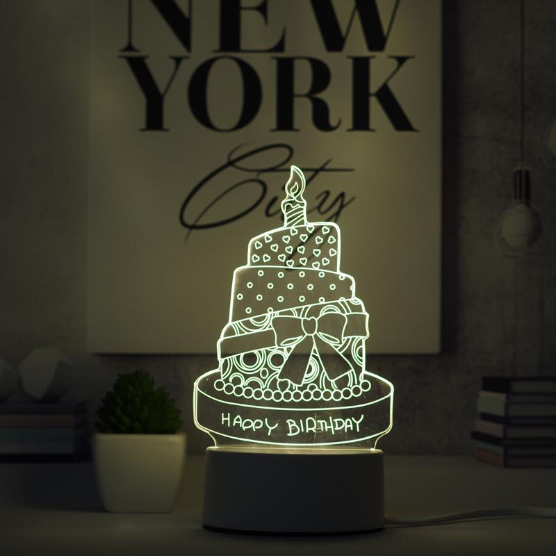 Customize Acrylic 3D Illusion LED Warm White Night Light for Living Room Kids Bedroom Decorative Lamp with USB Power