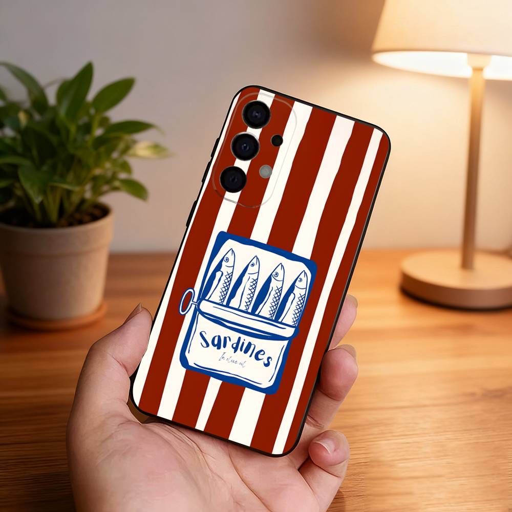 

Fish Funny Sardines For Samsung S26,S25,S24,S21,S22,S23,S30,Ultra,S20,Plus,Fe,Lite,5G Black Cover Phone Case Samsung S24ULTRA