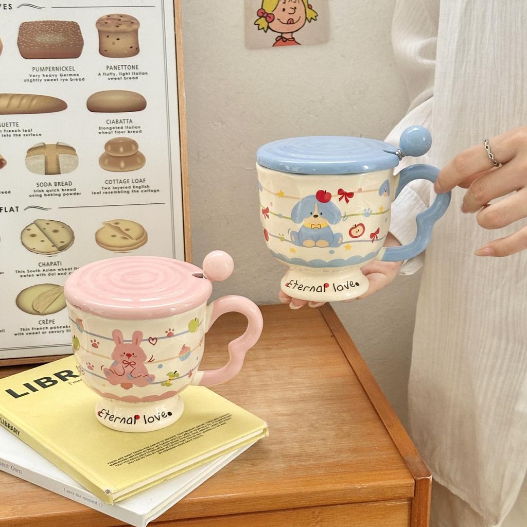 High Value Ceramic Mug Cute Couple Home Cup Breakfast Coffee Milk Water Cup Practical Birthday Gift