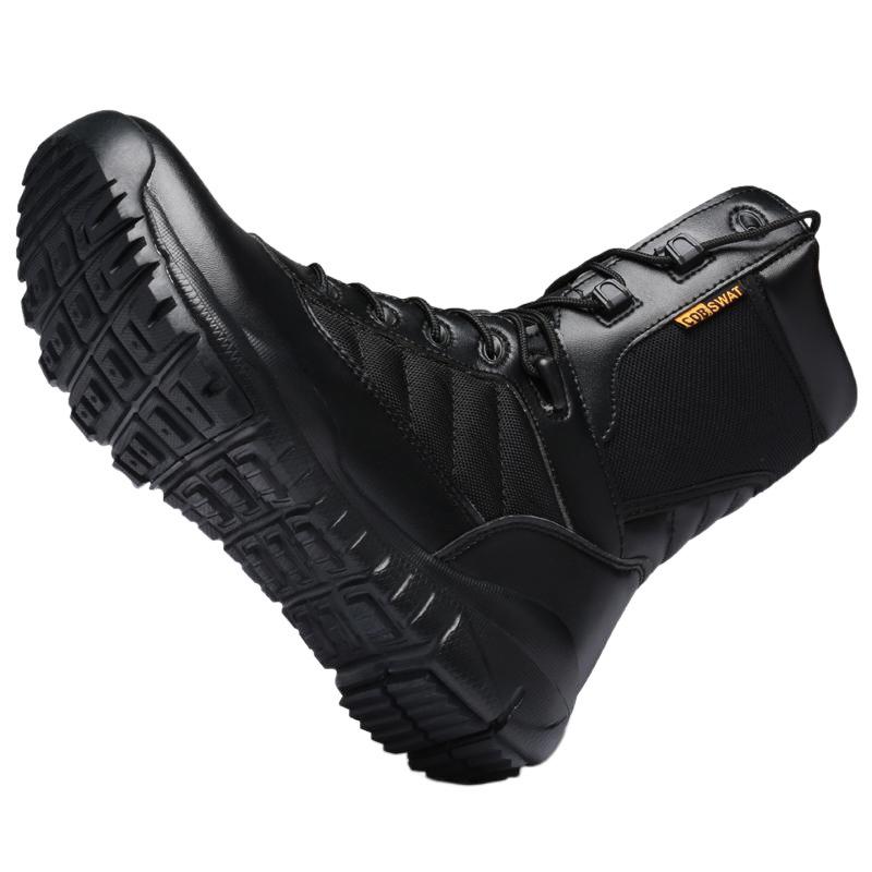 Spring and summer large size combat boots breathable and comfortable mesh mountaineering boots men's high-top casual lightweight wear-resistant sec