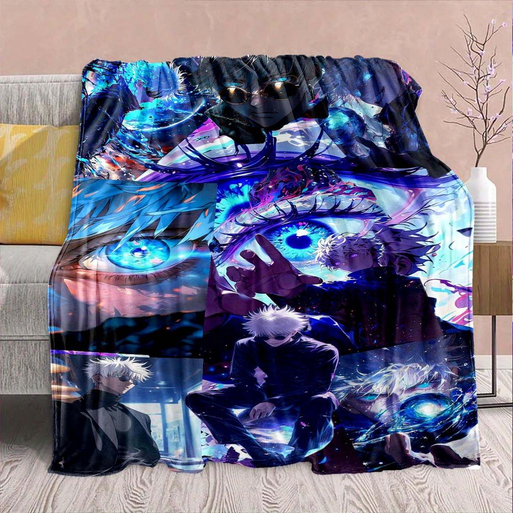 Jujutsu Kaisen Flannel Graphic Blanket Soft Warm Throw Lightweight Plush Sofa Bed Decor -QJY