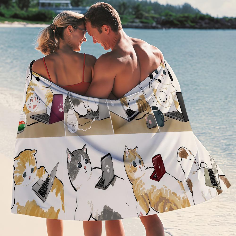 Cute M-Mofusand Towel Bleach Towels Yoga Gym Lightweight Portable For Swimming Shower Travel Sports Accessories Sandproof