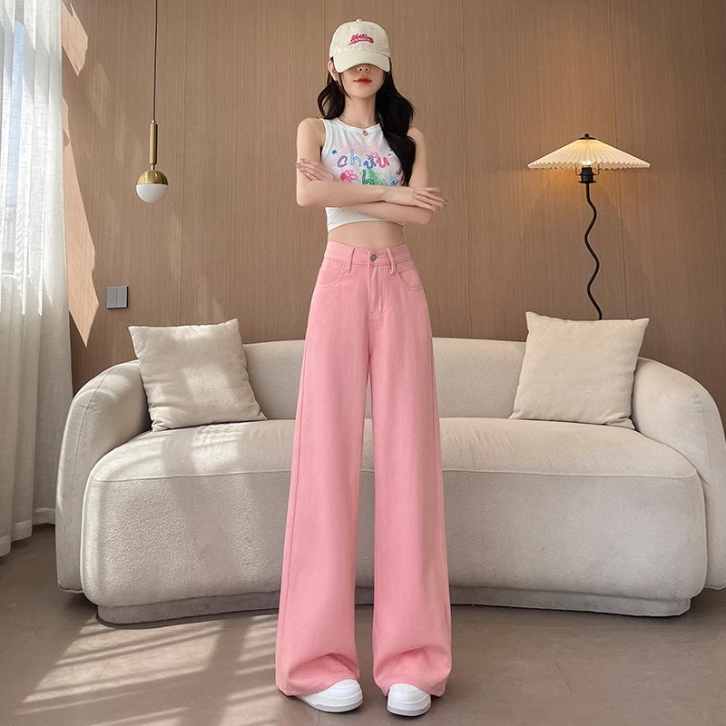 Lemon Yellow Women s High-Waist Wide-Leg Jeans - Retro Summer Style Small