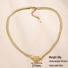 18K Gold-Plated Love Heart Rhombus Diamond Necklace - European Style Stainless Steel Clavicle Chain