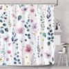 Bonhause Watercolor Floral Shower Curtain, Colorful Modern 72x72