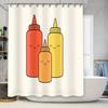 Funny Tomato Ketchup Shower Curtain Cute Food Bathroom Decor Anime Kitchen Backdrop Home Decor Novelty Washable Fabric