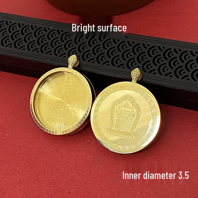 Tibetan Thangka Gold Necklace: Non-fading, Waterproof GAU Box Pendant, Multi-size Options