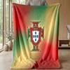 Portugal Football Printed Flannel Blanket Skin Friendly Warm Decorative Throw for Indoor Couch Bed Daily Use