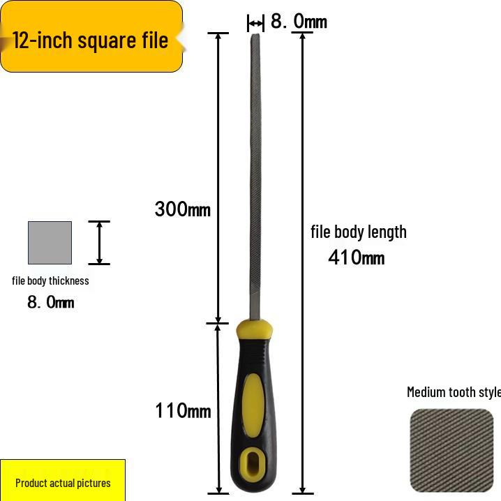 Steel Grinder File - Flat & Triangular Medium-Tooth Wear-Resistant Metal File