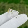 Birthday Gift For Her Natural Citrine Rough Solitaire Ring Size 7.5 925 Silver
