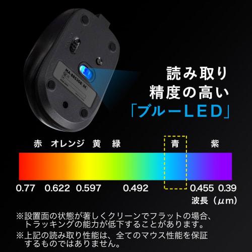Sanwa Supply Quiet Bluetooth Blue LED Mouse (Rechargeable/Black) MA-BBS308BK