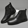 Handmade Genuine Leather Men's Chelsea Boots Leisure Walk High Top Shoes Fashion Casual Business Male Ankle Boots Formal Botas