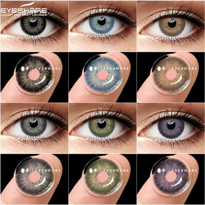 2pcs Korean Color Contact Lenses for Eyes Blue Eye Contact Lens Brown Contacts Natural Gray Cosmetic Pupils for Eyes