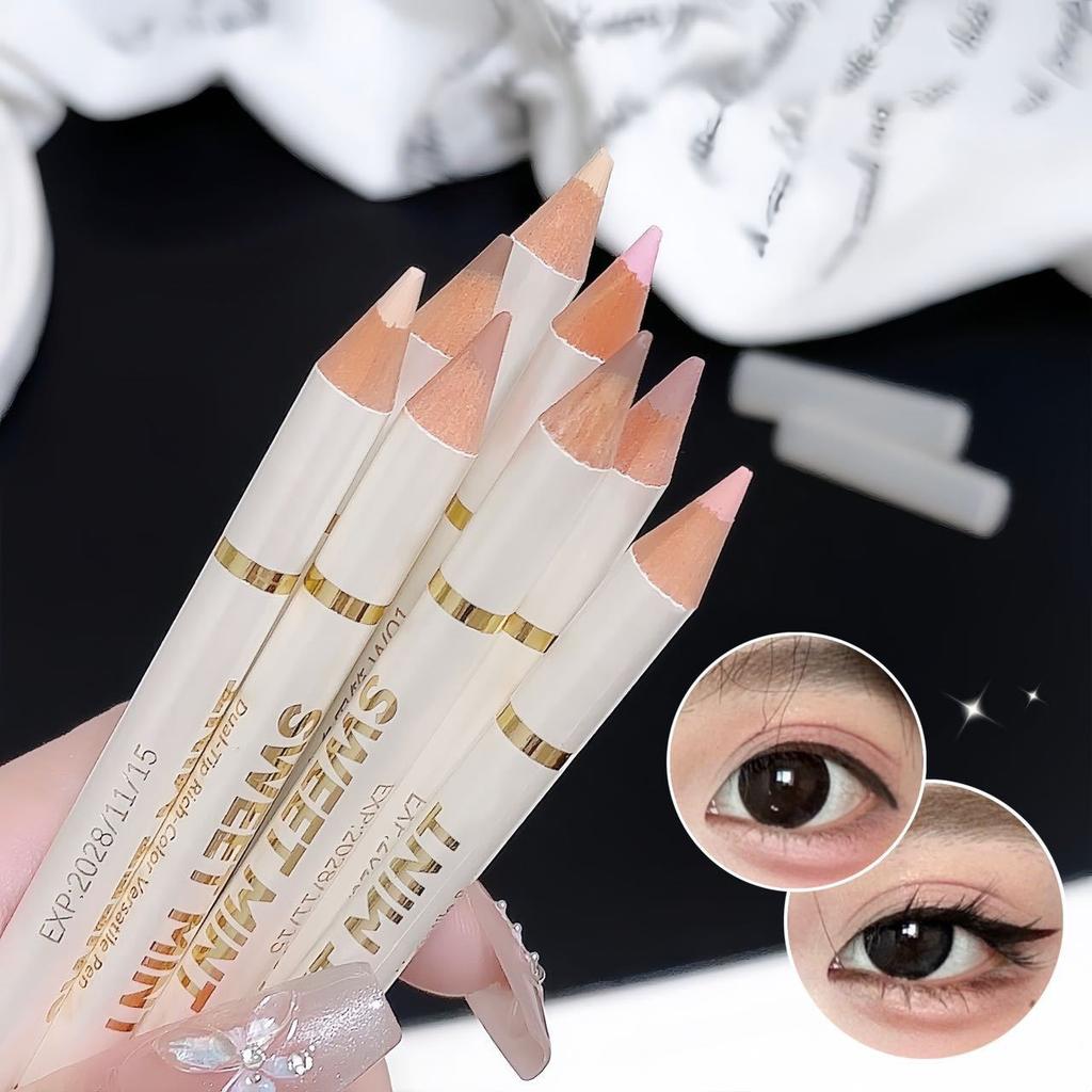Double-Ended Lying Silkworm Pen Under Eye Liner Brighten Shadow Makeup Pencil Nude Pink Beige Lower Eyelid Highlighter Contour