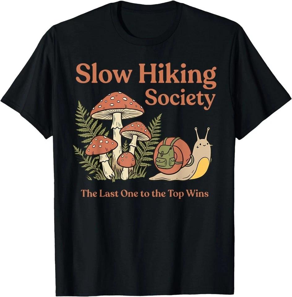 Slow Hiking Society The Last One to The Top Wins Snail T-Shirt 4XL