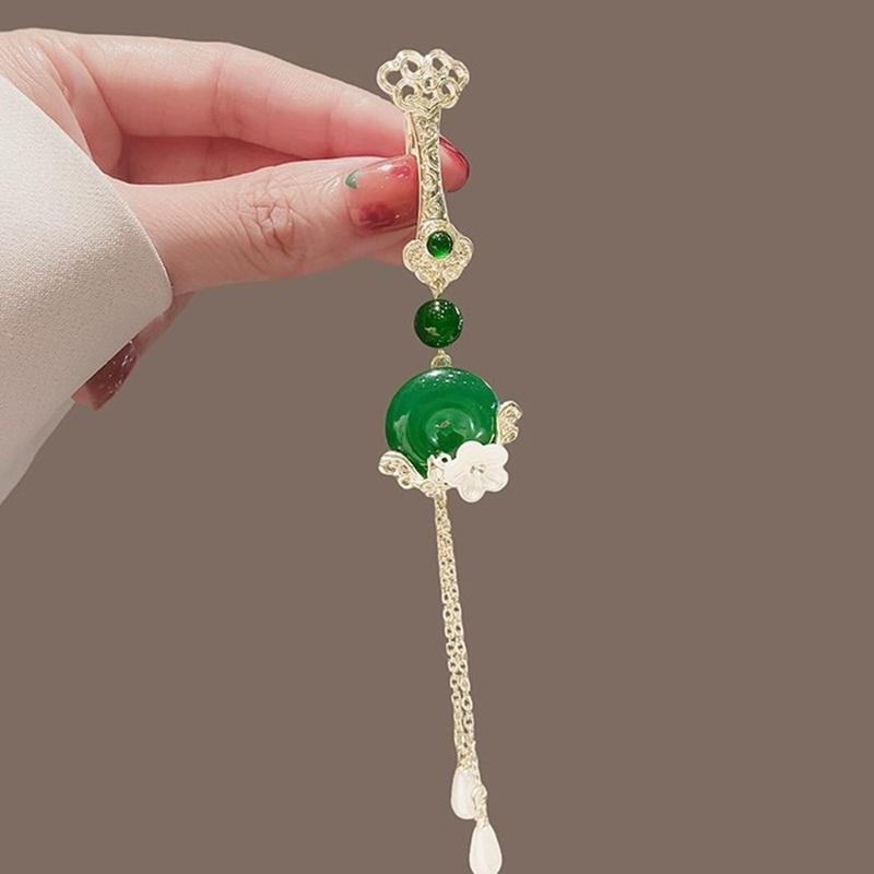 Imitationsperle Damen Hanfu Ornament Schmuck Langer Hängender Quaste Cheongsam Accessoires Legierung Cheongsam Gepresstes Revers