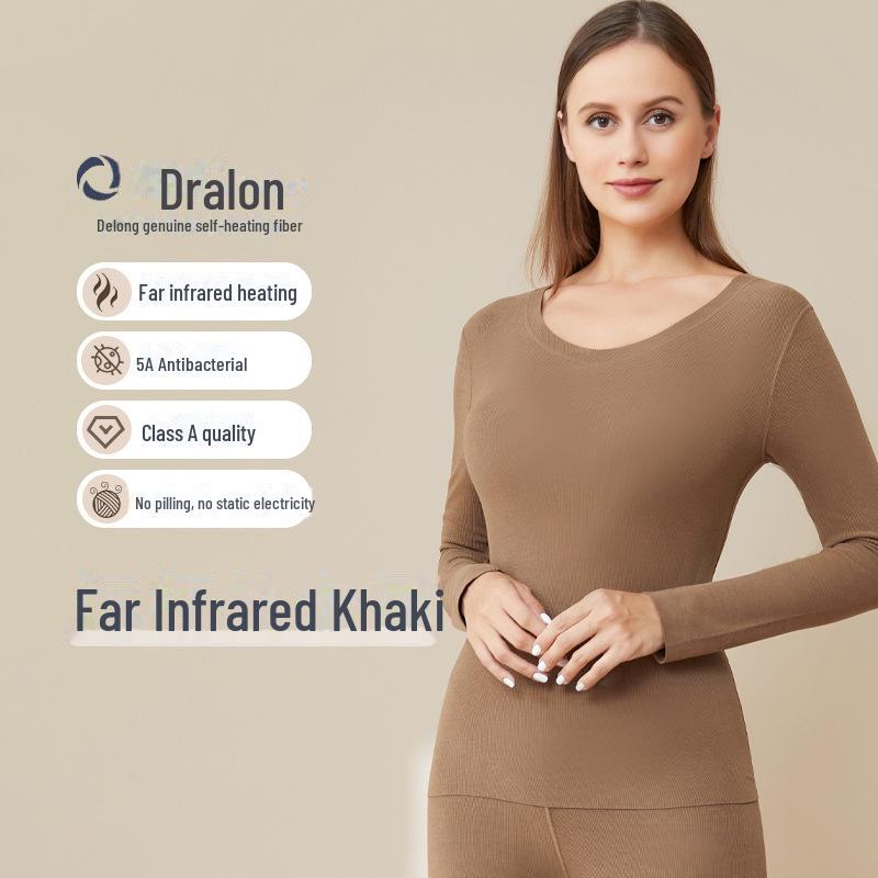 

Женская термобельё из бархата с самонагревающейся подкладкой и антибактериальной маской - осенний топ M хаки