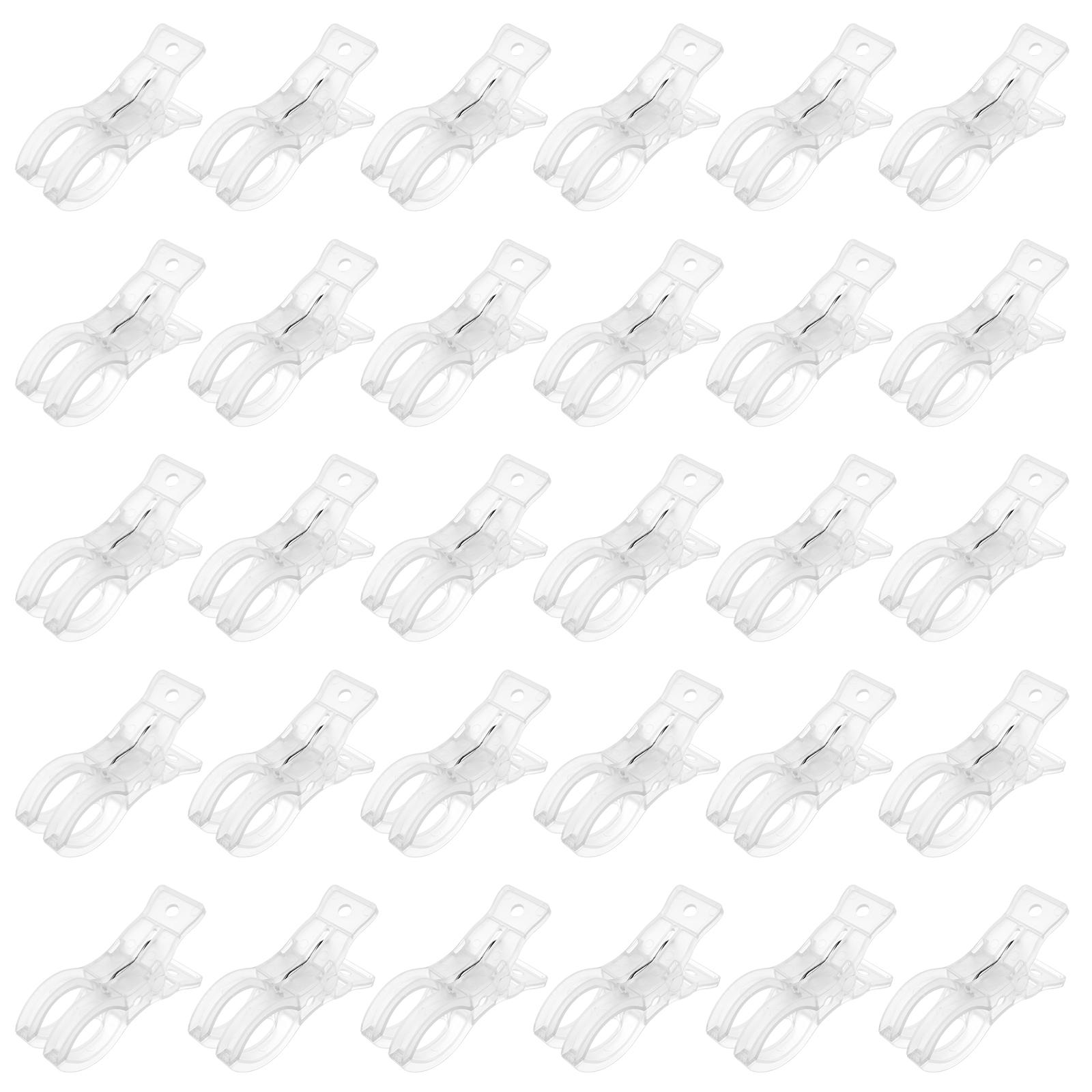 

30Pcs Balloon Arch Clip Plastic Transparent Balloon Clip Backdrop Spring Clamp Sheet Holder Clothespin for Party Decor Clothing 3.54inch