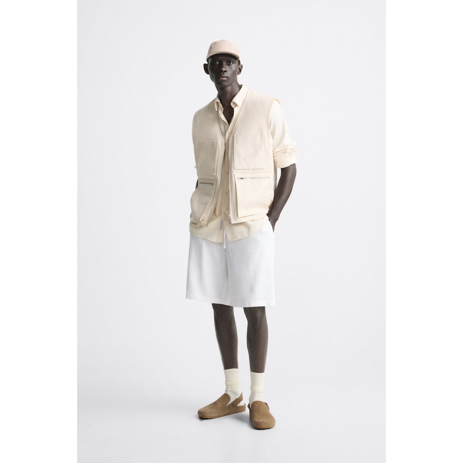 

LINEN - VISCOSE BERMUDA SHORTS