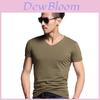 Herren Sommer Lässiges Mode V-Ausschnitt T-Shirt In Premium Qualität Unifarben