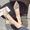 Niche Temperament Thick Heel High Heels Solid Color Versatile Non-slip Single Shoes Outer Wear Height-increasing Women's Shoes