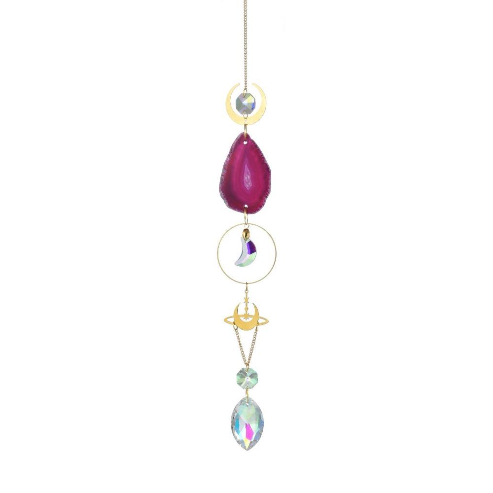 Original Stone Crystal Sun Catcher Natural Wind Chime Pendant Funny Rainbow Maker Living Room