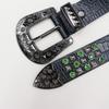Men's High-End Rhinestone Studded Punk Leather Belt