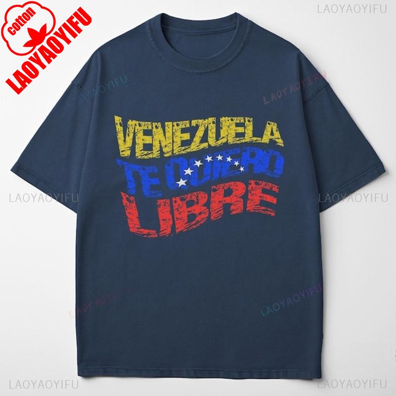 Venezuela Free ShirtVintage Grunge Venezuela Quiero Libre Graphic Tee Crew Neck Outdoors High Quality Cotton Shortsleev Tops S