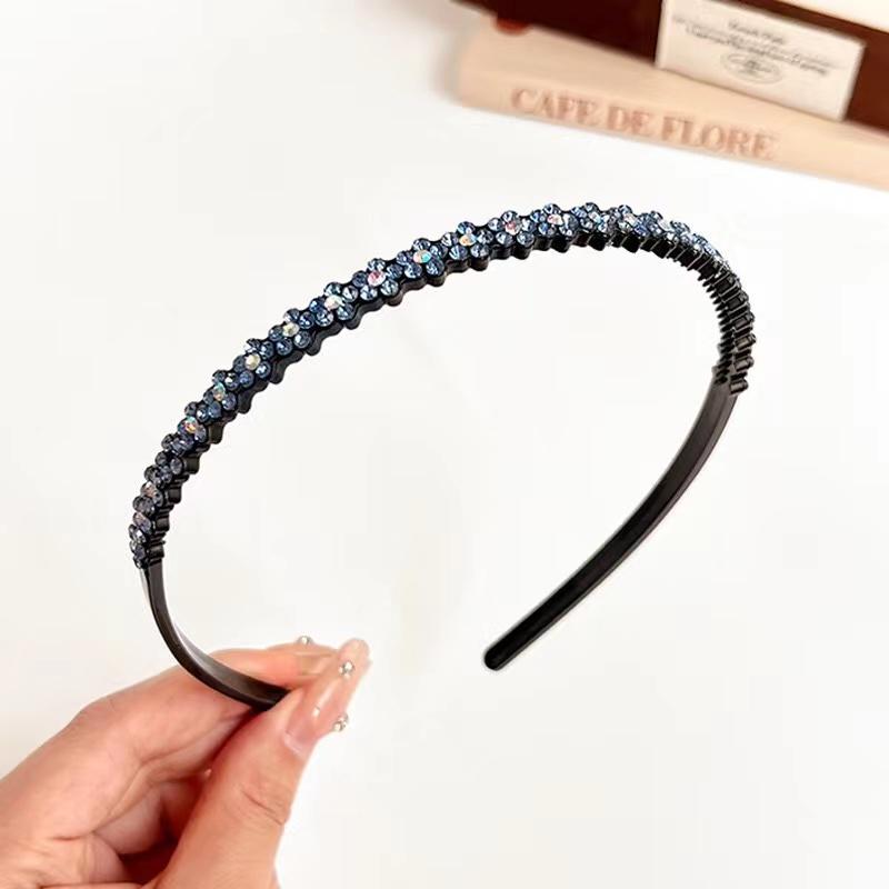 

Европейский и американский хрустальный ретро-ободок для женщин и девочек, элегантный ободок для волос для свадебной вечеринки, аксессуары для волос one size синий