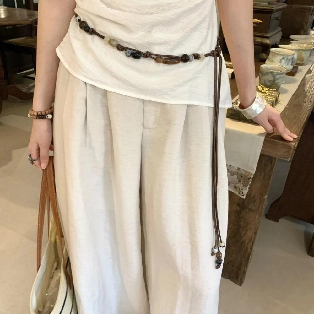 Bohemian Women's Waist Chain Woven Beaded Skirts and Jeans Belt Waist Rope Waist Belt Decoration