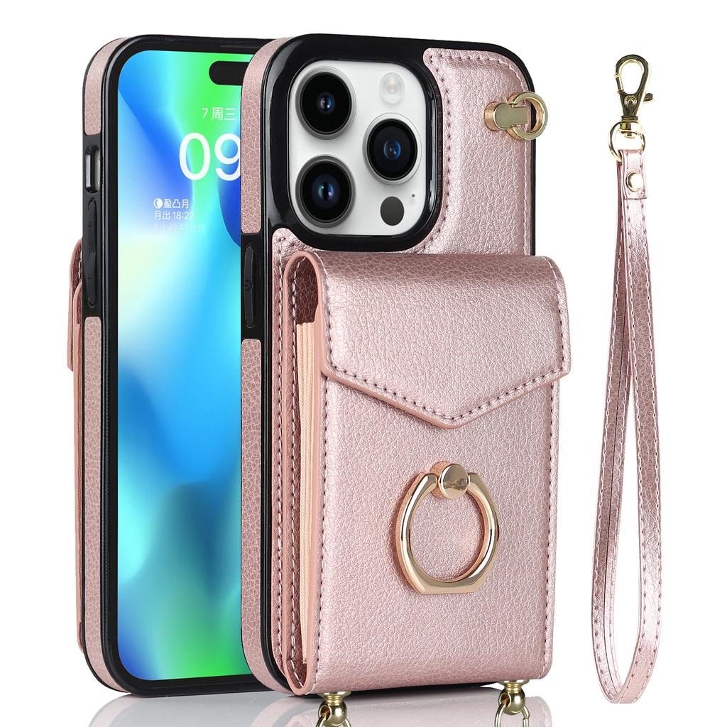 Crossbody Card Bag Wallet Ring Holder Kožené pouzdro pro iPhone 15 14 13 12 11 Pro Max XS MAX XR pro Samsung S23 S22 S21 S20 Ultra Plus A14 A13 A53 A54