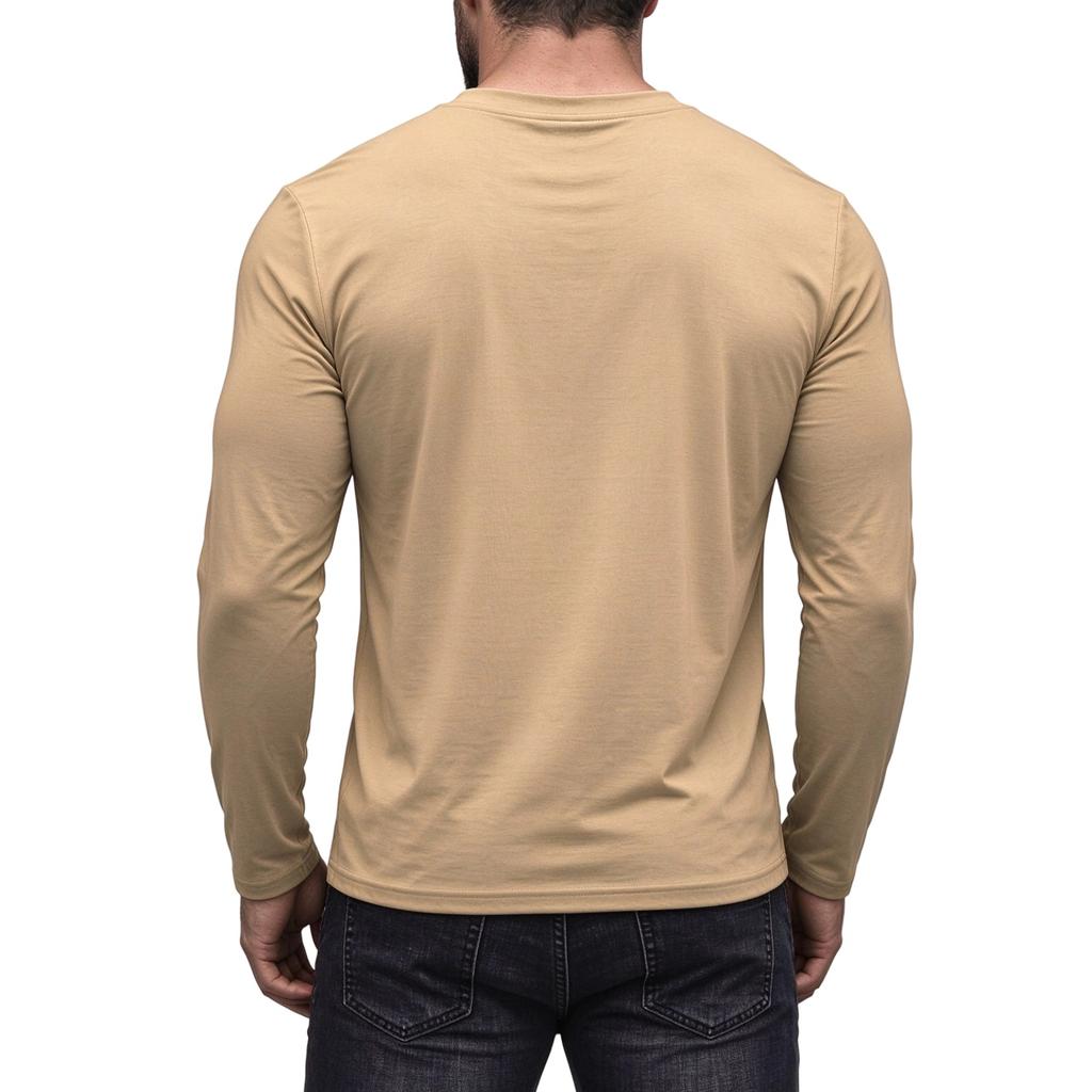 Men's V-Neck Long Sleeve T-Shirt, Color Soft Comfortable Base Layer Top for Everyday Wear