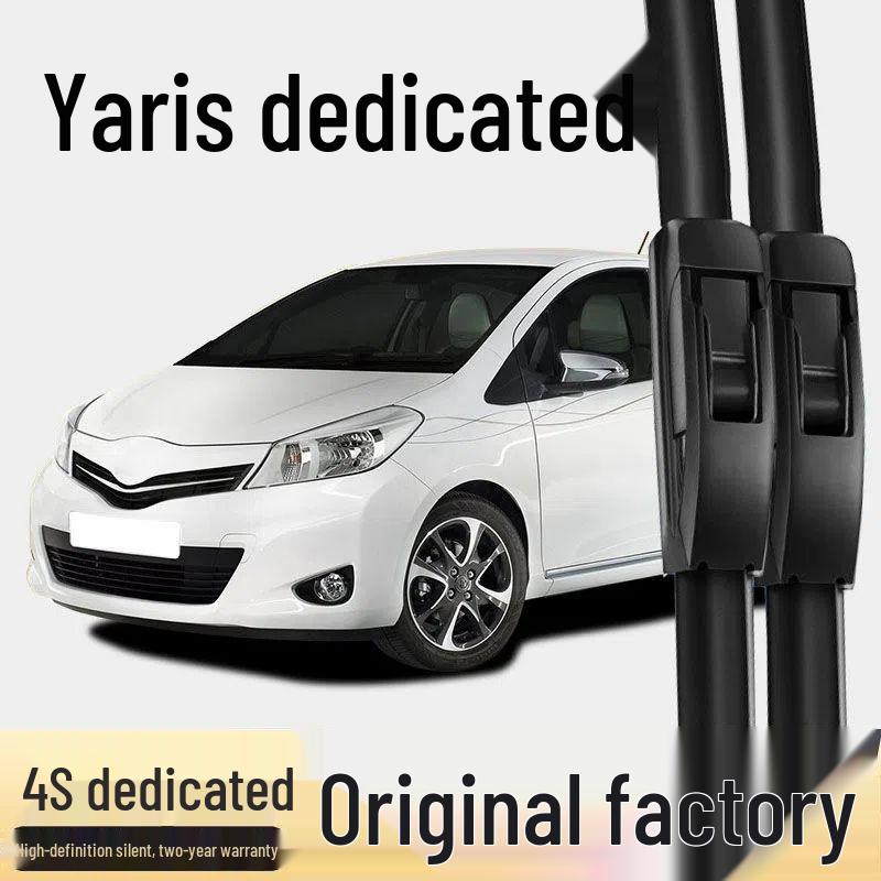Compatible Wiper Blades for 2011 Toyota Yaris - Front & Rear Rubber Strips Yaris Front Wipers Pair Any Year