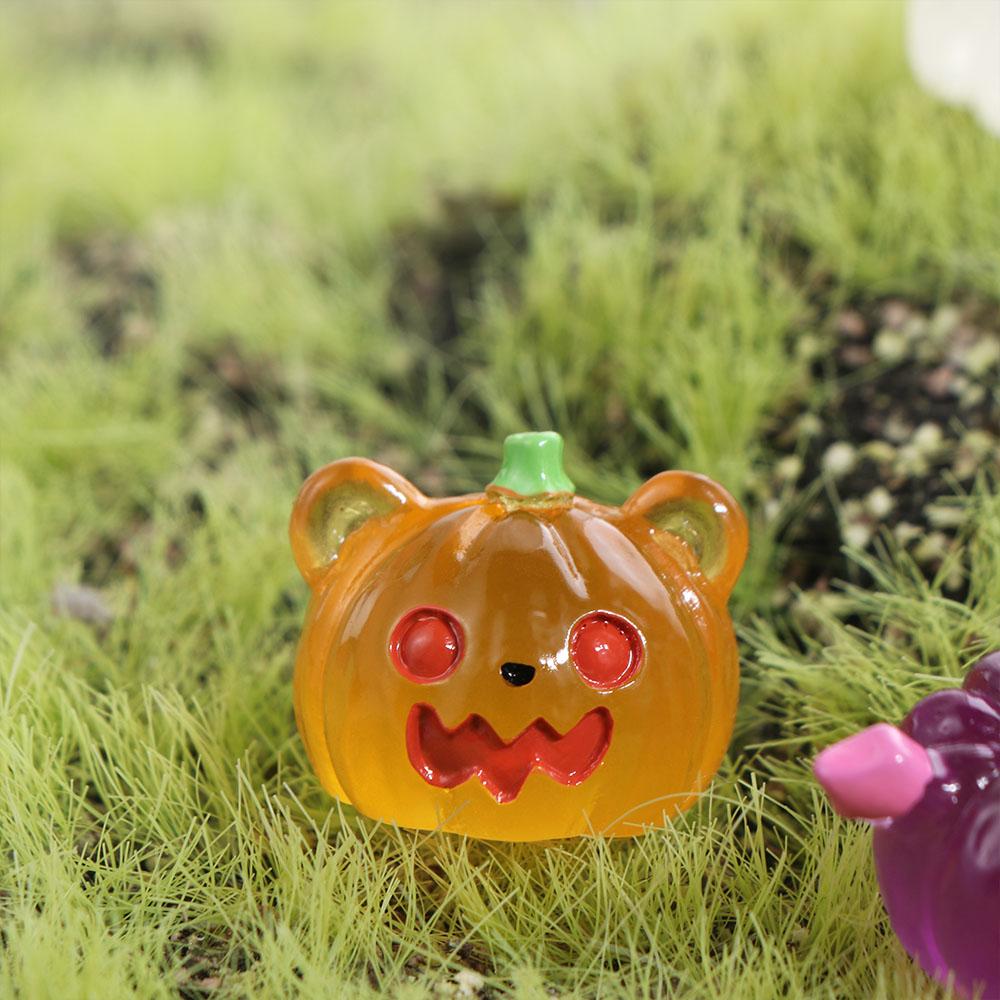 8pcs Micro Landscape Pumpkin Ghost Miniatures Luminous Little Statue  Garden Ornament