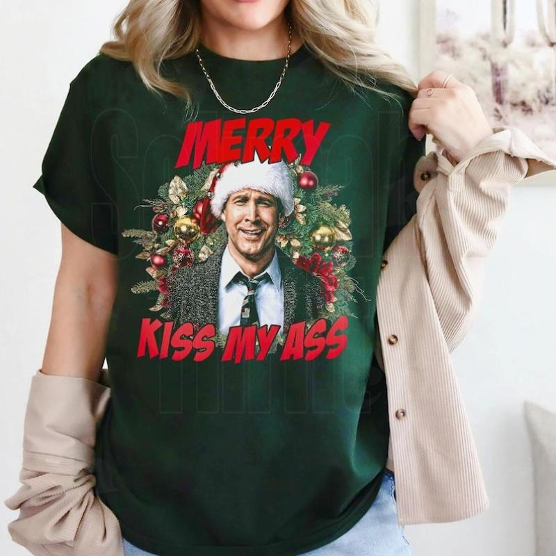 Cl Ark Gris Portrait Wold Christmas Vacation Printed Tshirt Tops Family New Year Xmas Gift Tee Crewneck Tops Tee Shirt Short