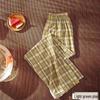 2024 Trendy Korean Plaid Wide-Leg Pants for Women - Slimming, Versatile, and Stylish for Spring/Summer