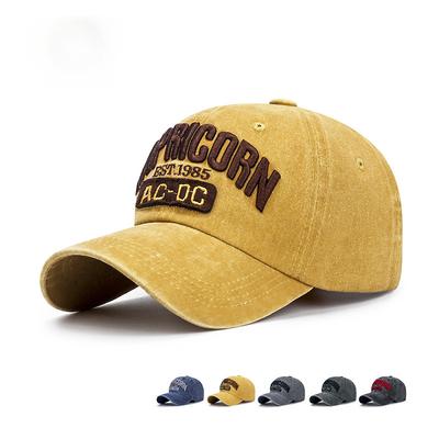 New Retro American Washed Old Hat Men's and Women's Fashion Three-dimensional Embroidery Letter Sunshade Baseball Cap