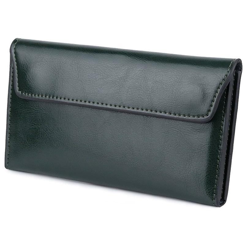 Genuine Leather Women Wallet Clutch Large Capacity Ultra-thin Long Wallet Stylish and Simple Multifunctional Handbag