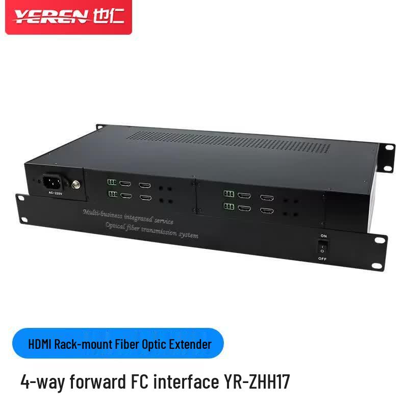 Yeren Rack-mount 4-Channel HDMI Fiber Optic Transceiver