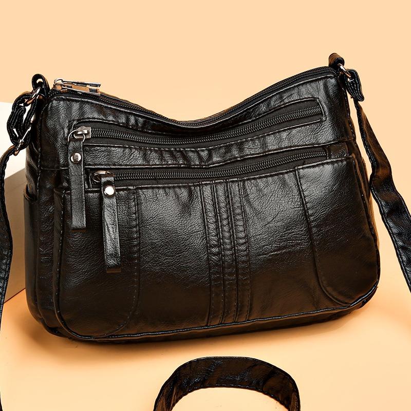 Neue große Umhängetasche einfarbig schlicht Outdoor-Freizeit-Schultertasche Pendler vielseitig mittlere Muttertasche