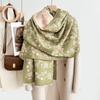 Premium Double-Sided Jacquard Houndstooth Scarf Wrap Women Winter Fall Warm Cotton Blend Shawl 185x70cm
