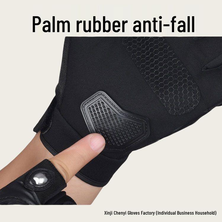 Men's Motorcycle Half-Finger Anti-Fall Gloves - Wear-Resistant Microfiber for Boxing, Fitness, and Off-Road Riding