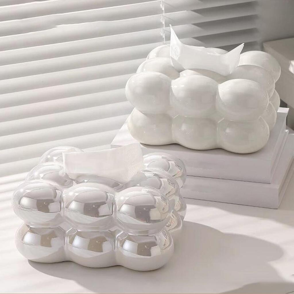 Candy Floss Tissue Box Cover Facial Holder Creative Tabletop Dispenser for Household
